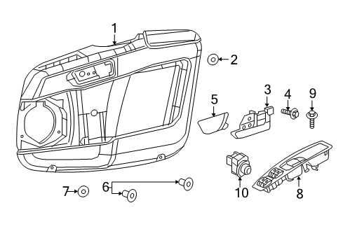 2018 Ram ProMaster City Interior Trim - Front Door Diagram