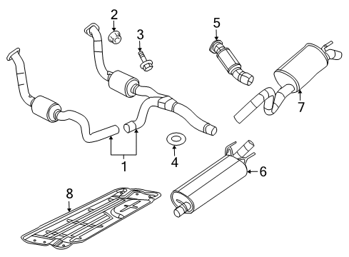 2009 Chrysler Aspen Exhaust Components Diagram