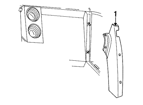 1996 Dodge Viper Interior Trim - Quarter Panels Diagram