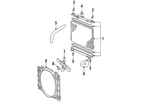 1994 Dodge Dakota Radiator & Components, Cooling Fan Diagram 5 - Thumbnail