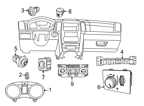 2011 Dodge Durango A/C & Heater Control Units Diagram
