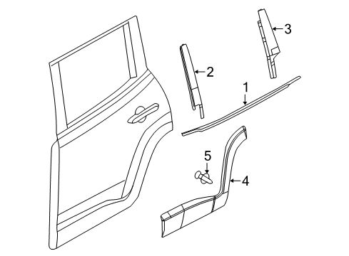 2019 Jeep Renegade Exterior Trim - Rear Door Diagram
