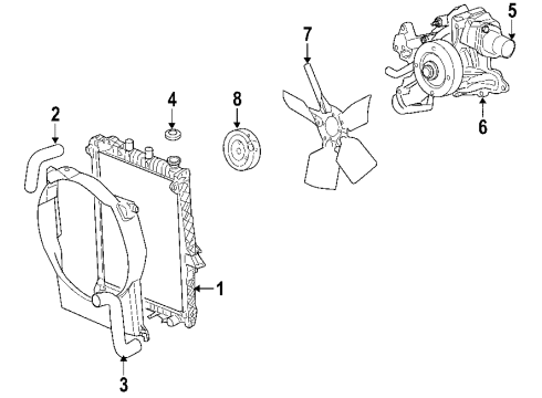 2007 Chrysler Aspen Cooling System, Radiator, Water Pump, Cooling Fan Diagram 4 - Thumbnail