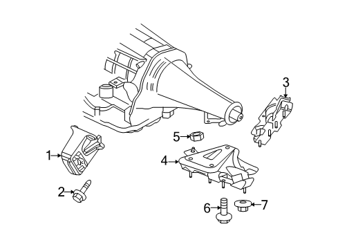 2007 Dodge Ram 1500 Engine & Trans Mounting Diagram 4 - Thumbnail