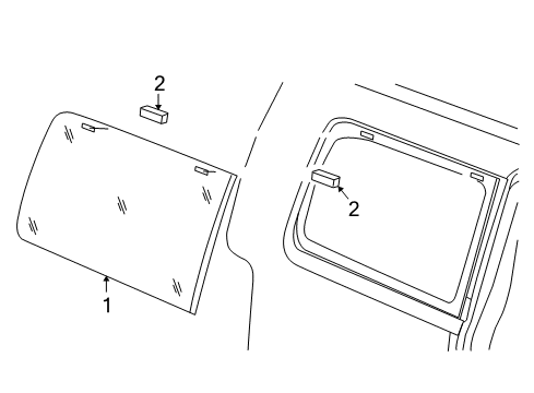 2009 Jeep Liberty Quarter Panel - Glass & Hardware Diagram