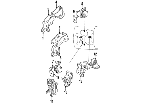 1994 Dodge Stealth Engine & Trans Mounting Diagram