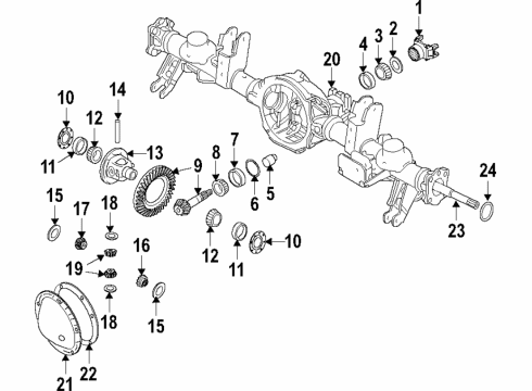 2019 Ram 1500 Rear Axle, Differential, Propeller Shaft Diagram