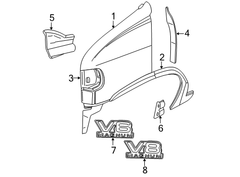 2002 Dodge Ram 2500 Van Fender & Components Diagram