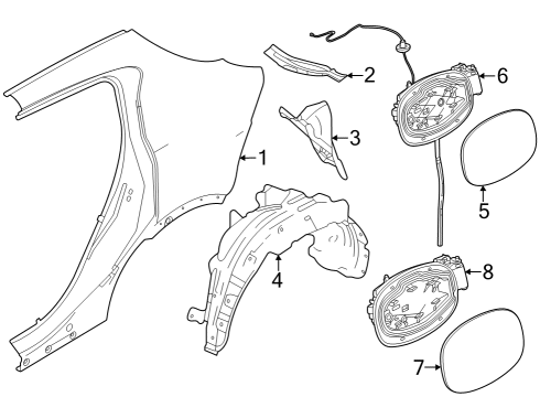 2024 Dodge Hornet Quarter Panel & Components Diagram