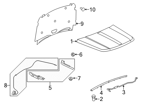 2009 Dodge Nitro Hood & Components Diagram