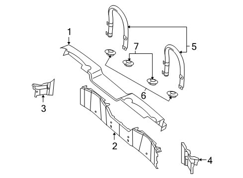 2005 Chrysler Crossfire Roll Bar & Headrest Assembly Diagram