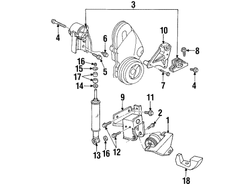 1995 Dodge Stratus Engine & Trans Mounting Diagram