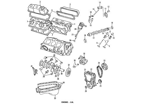 1993 Dodge D150 Engine Parts & Mounts, Timing, Lubrication System Diagram 1 - Thumbnail