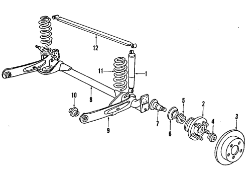 1990 Chrysler TC Maserati Rear Axle, Suspension Components Diagram