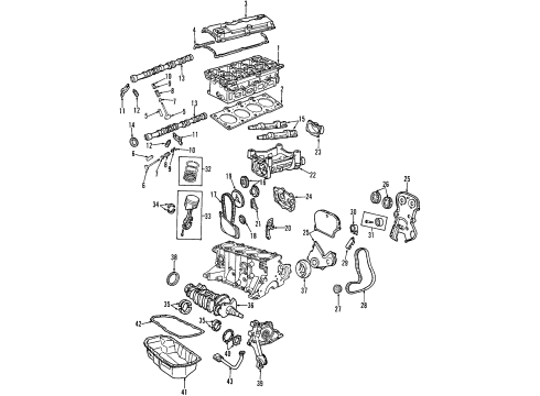 1997 Chrysler Cirrus Engine Parts & Mounts, Timing, Lubrication System Diagram 1 - Thumbnail