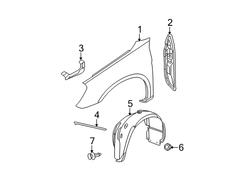 2008 Dodge Avenger Fender & Components Diagram