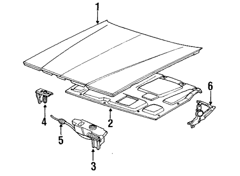 1993 Chrysler New Yorker Hood & Components Diagram