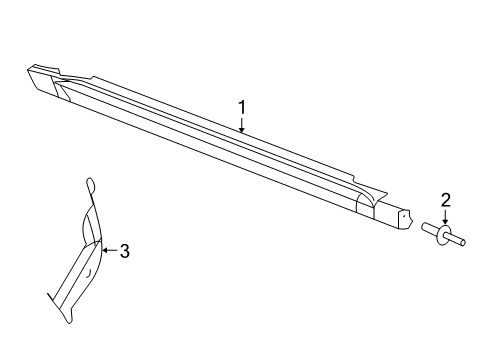2009 Jeep Grand Cherokee Exterior Trim - Pillars, Rocker & Floor Diagram