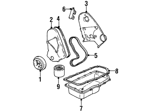 1997 Dodge Neon Engine Parts & Mounts, Timing, Lubrication System Diagram 2 - Thumbnail