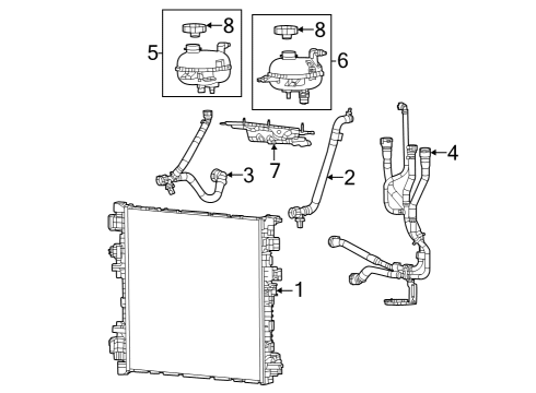 2024 Jeep Grand Cherokee Radiator & Components Diagram 2 - Thumbnail
