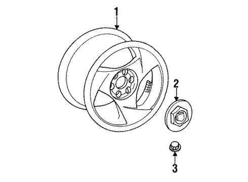 1993 Dodge Viper Wheels, Covers & Trim Diagram
