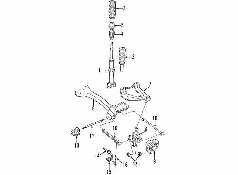 1999 Chrysler Sebring Rear Suspension, Control Arm  Diagram 6 - Thumbnail