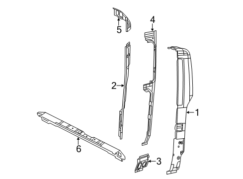 2021 Ram ProMaster 2500 Rear Body Diagram 1 - Thumbnail