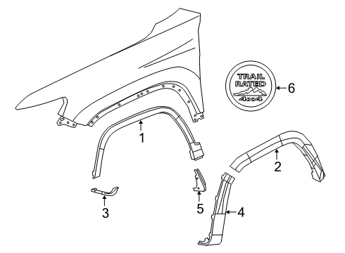 2021 Jeep Cherokee Exterior Trim - Fender Diagram