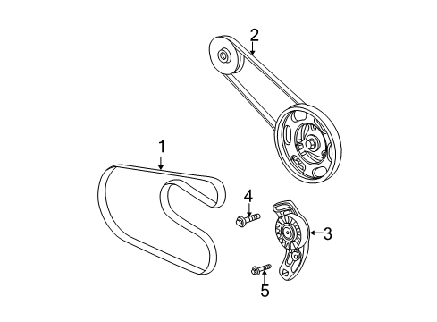 2001 Chrysler Sebring Belts & Pulleys, Cooling Diagram 1 - Thumbnail