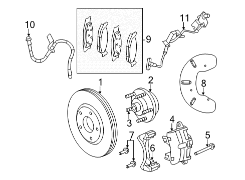 2011 Chrysler 200 Brake Components Diagram