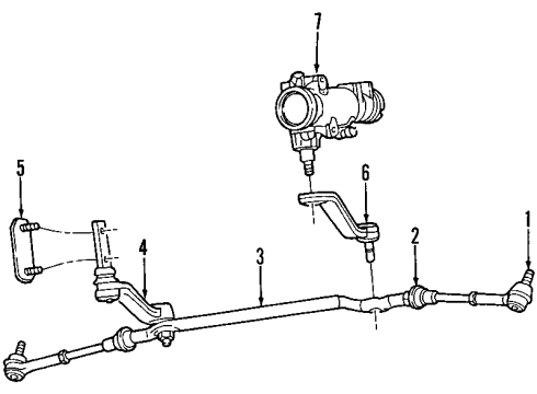 1999 Dodge Dakota P/S Pump & Hoses, Steering Gear & Linkage Diagram 1 - Thumbnail