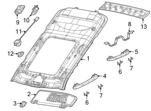 2025 Jeep Grand Cherokee Interior Trim - Roof Diagram 1 - Thumbnail