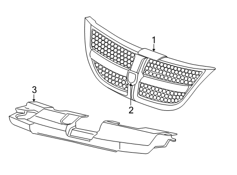 2002 Dodge Grand Caravan Grille & Components Diagram
