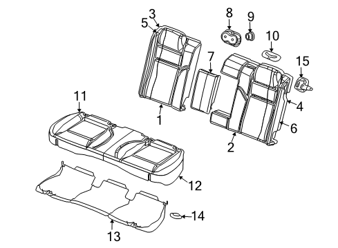 2010 Chrysler 300 Rear Seat Components Diagram 2 - Thumbnail