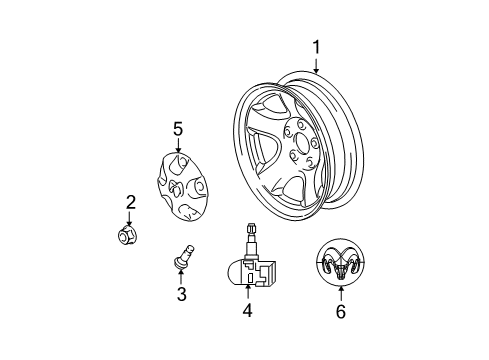 2011 Ram 1500 Wheels, Covers & Trim Diagram