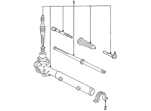 1991 Chrysler LeBaron P/S Pump & Hoses, Steering Gear & Linkage Diagram 3 - Thumbnail