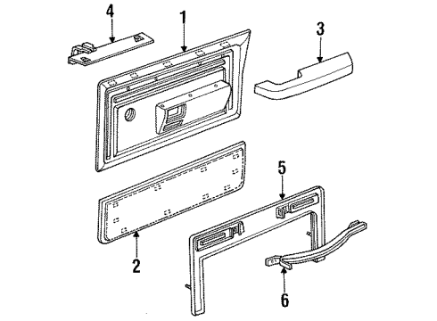 1989 Dodge D100 Interior Trim - Front Door Diagram