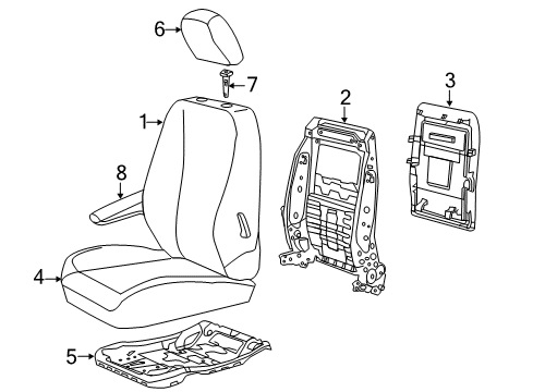 2019 Dodge Grand Caravan Front Seat Components Diagram