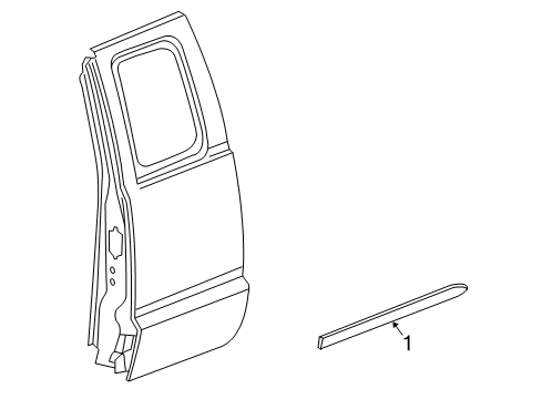 2009 Dodge Dakota Exterior Trim - Rear Door Diagram