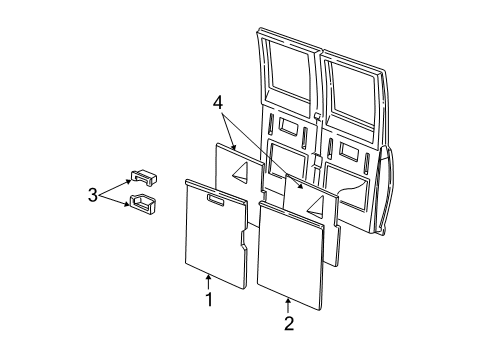 1999 Dodge Ram 2500 Van Interior Trim - Rear Loading Door Diagram 1 - Thumbnail