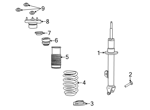 2013 Dodge Challenger Struts & Components - Front Diagram