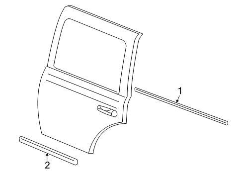 2009 Dodge Durango Exterior Trim - Rear Door Diagram