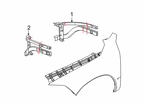 2011 Ram 1500 Structural Components & Rails Diagram