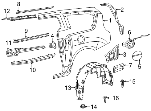 2020 Chrysler Voyager Side Panel & Components Diagram
