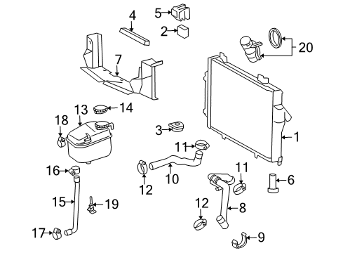 2004 Chrysler Crossfire Radiator & Components Diagram