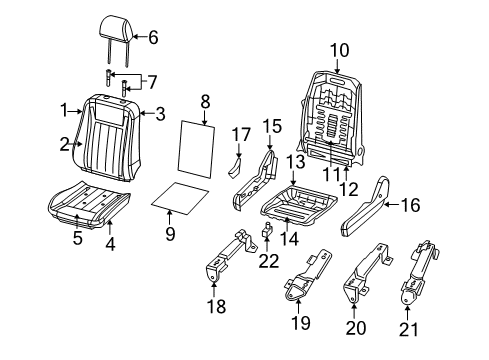 2009 Chrysler Aspen Front Seat Components Diagram 1 - Thumbnail