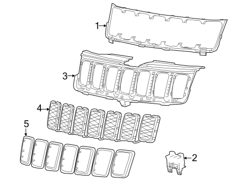 2016 Jeep Grand Cherokee Grille & Components Diagram