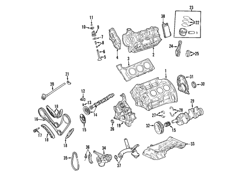 2008 Jeep Grand Cherokee Engine Parts & Mounts, Timing, Lubrication System Diagram 6 - Thumbnail