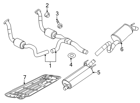 2009 Dodge Durango Exhaust Components, Exhaust Manifold Diagram 1 - Thumbnail