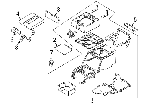 2008 Dodge Ram 1500 Front Console, Rear Console Diagram 6 - Thumbnail